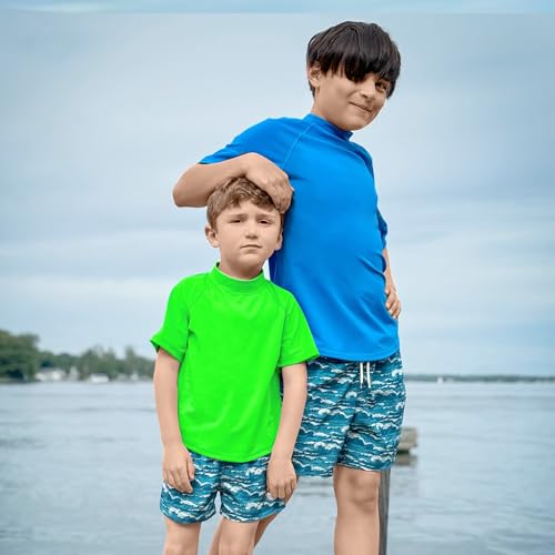BIG ELEPHANT 3 Pack Kids Short Sleeve Rash Guard Shirt UPF 50+ Protection Swimwear Quick Dry Swim Tee Youth Rashguard4