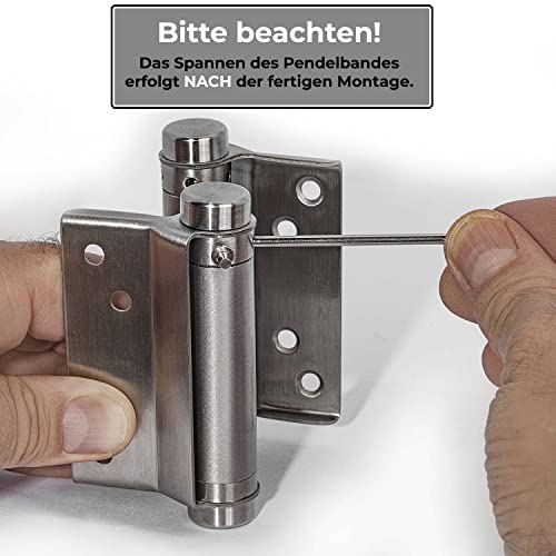 1 Paar Edelstahl Scharniere 75mm Pendeltürband Pendeltür Schwingtür Holztüren Gartentor Salontür Gartentür Saloontür Gittertür Türband Türscharniere Pendel Scharnier Pendeltürscharnier Doppelscharnier