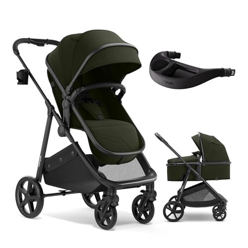 Image of Mompush Wiz 2-in-1 Bassinet Stroller with Snack Tray, Reversible Seat