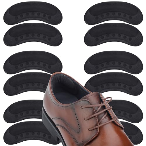 6 Pairs Heel Cushion Pads for Loose Shoes – Shoe Heel Grips Inserts for Women & Men, Anti-Slip Heel Liners for Blister & Heel Pain Relief, Heel Inserts for Shoes (Black)