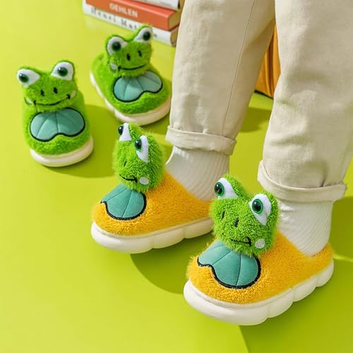Frog Slippers Toddler House Slippers Boys Girls Plush Fuzzy Animal Slippers Kids Winter Indoor Household Shoes2