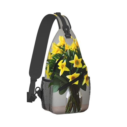 Bouquet Of Daffodils 1 Stylish Men'S Messenger Bag - Durable Polyester, Huge Capacity & Adjustable Strap2
