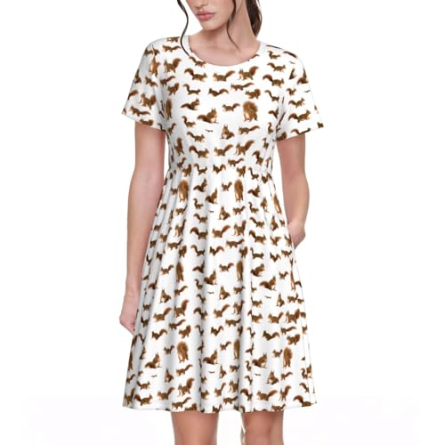 Robe décontractée à manches courtes pour fête et sorties décontractées