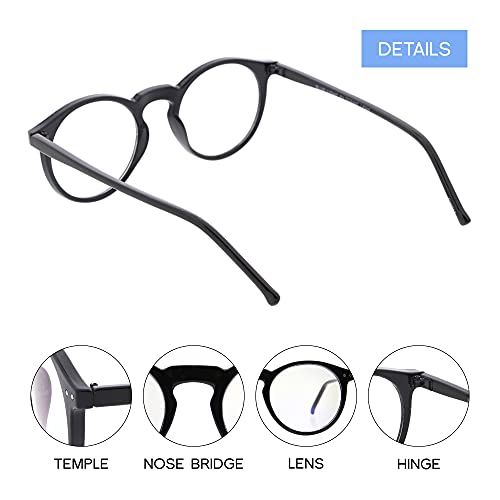 Image of zeroUV - Vintage Retro Horn Rimmed Round Circle Sunglasses with P3 Keyhole Bridge