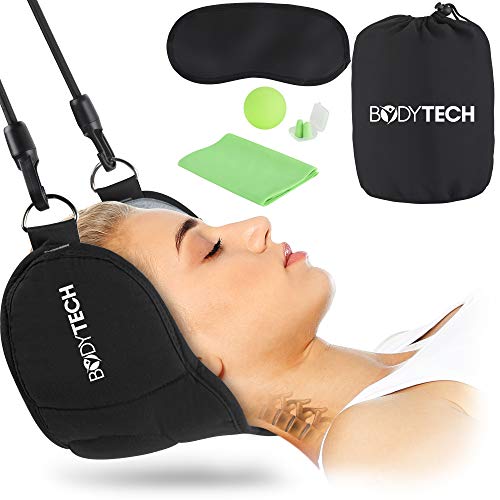Bodytechnix Neck Head Hammock Kit for Back & Neck Pain Relief | Neck Stretcher & Cervical Neck Traction Device | Spine Decompression Neck Pillow for Physical Therapy