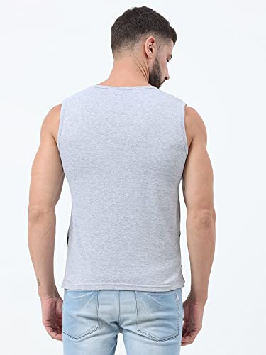 Image of Ideation Men's Cotton Round Neck Color Block Sleeveless T-Shirt