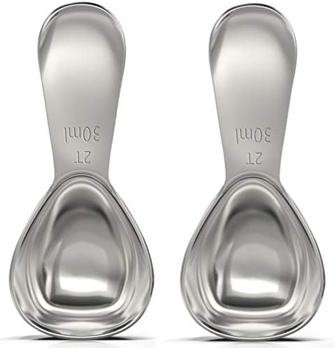 BALCI - Stainless Steel Coffee Scoop Set (2&2 Tablespoon, 30ml and 30ml) Exact Measuring Spoons for Coffee, Tea, Sugar, Flour and More! …