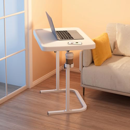 Mesa auxiliar en forma de C que soluciona la falta de espacio junto a la cama