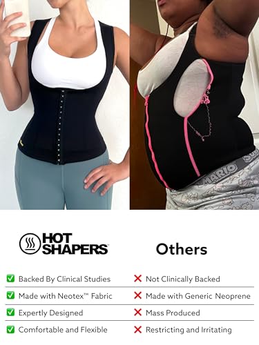 HOT SHAPERS Women’s Waist Cincher - Compression & Sweat-Enhancing trainer for Waist Slimming & Tummy Control Black