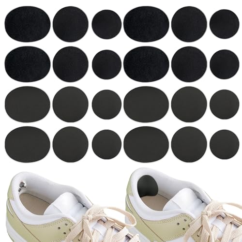 MEGAVOW Parches Zapatillas Deportivas, 24 Piezas Taloneras Autoadhesivas para Zapatillas Agujero en Reparacion de Calzado, Parches de Reparación de Zapatos Reparar Almohadilla Talón
