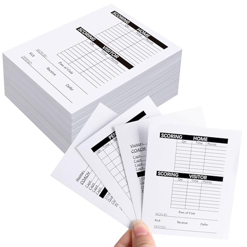RunNico 50 Sets Football Referee Score Card,Thick Print Soccer Referee Score Sheets, Officials Football Game Card for Sports Competition Activities