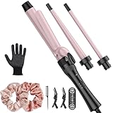 Skinny Pencil Barrel Curling Wand Iron Tongs 10mm-32mm, Anti-Scald Top, 3 in 1 Hair Curler, PTC Ceramic LCD 180°C & 210°C Gifts for Girl Women