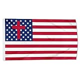 Cayyon American Christian Flag Banner Outdoor Indoor Decoration Flag 3x5Feet Double Stitched Polyester with Brass Grommets