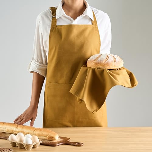 Image of Uni Plain Apron Title - 100% Cotton Kitchen Apron For Women & Men | Uni Plain, (28 inch X32 inch) | Durable Apron with Spacious Pocket - Perfect Kitchen Set for Home or Professional Use