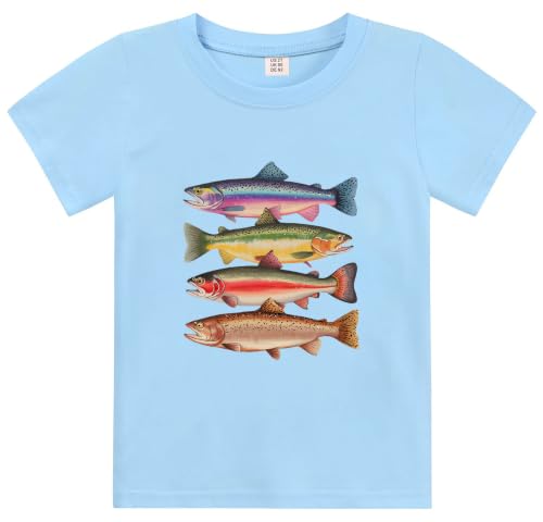 Image of Kids Short Sleeve Tees Toddler Crewneck T-Shirts Boys Girls Dino Raccoon Excavator Silly Goose Flower Girl Tops 2-7 Years