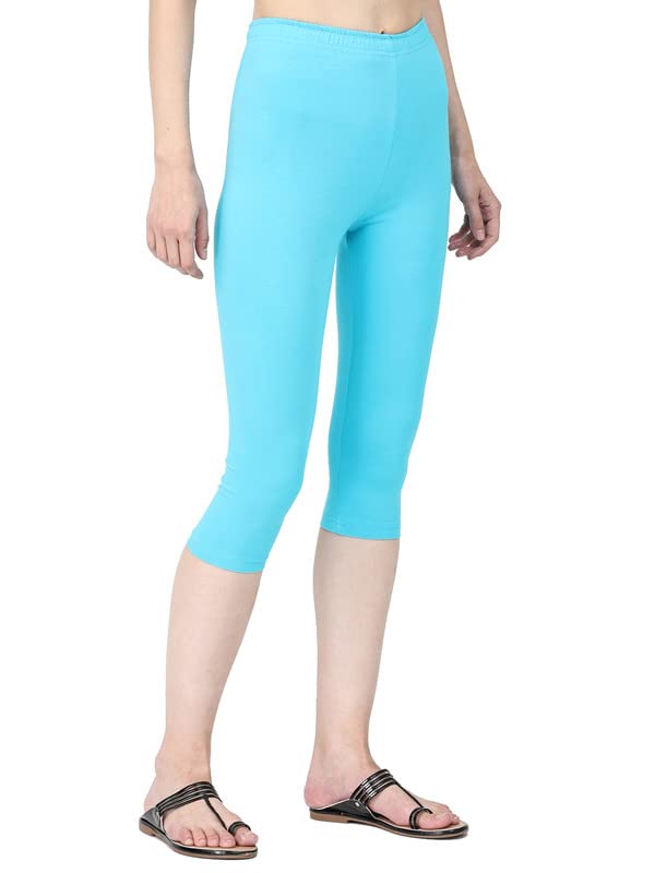 Image of Robinbosky Premium Stretchable Cotton Capri Legging for Women | Suitable for Formal wear & Casual wear | High-End Elastic Makes. The Leggings Squat Proof and Durable for Travel, Yoga, & Workout.
