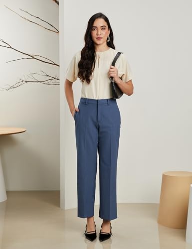 Image of Symbol Premium Women's Wide Leg 4-Way Stretch Formal Trousers | Flexi-Waist | Waistband Gripper | Desk-to-Dinner (Available in Plus Sizes)