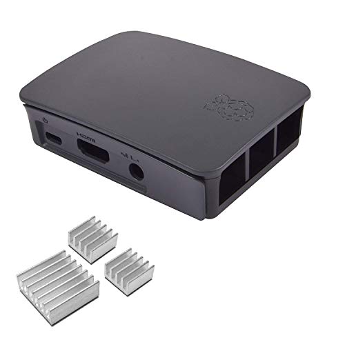 Robocraze Official Raspberry Pi B+/2/3 Black & Grey Case + heatsink