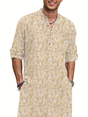 Image of BE ACTIVE Cotton Kurta for Men | Traditional and Classy Design | Indian Kurta | Full Sleeve Kurta