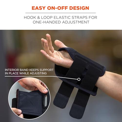 Image of Ergodyne ProFlex 4015 Wrist Brace, Splint Open Stay for Structured Wrist Support, Adjustable Double Strap
