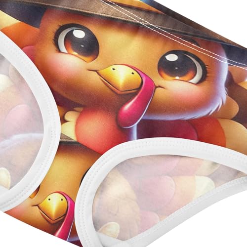 Cute Thanksgiving Turkey Little Girl Panties Girls Underwear Toddler Cotton Cartoon Briefs Girls Undies 2t4