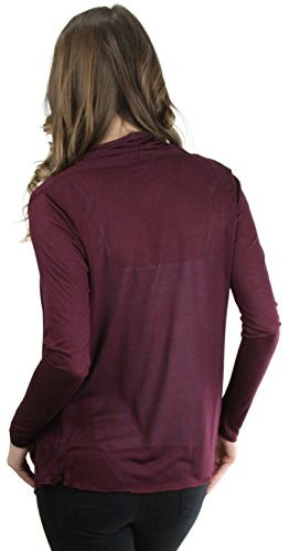 Image of ToBeInStyle Womens Open Front Long Sleeve Lightweight Asymmetrical Draped Cardigan with Side Pockets