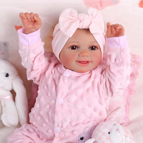 BABESIDE Reborn Babies Doll Sunny 17 inch Realistic Newborn Girls Lifelike Real Full Vin-yl Body Open Eye - Image 2