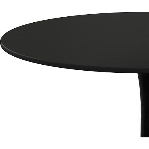 42 Inch Round Dining Table, Black Round Dining Room Table for 46 Persons, Modern