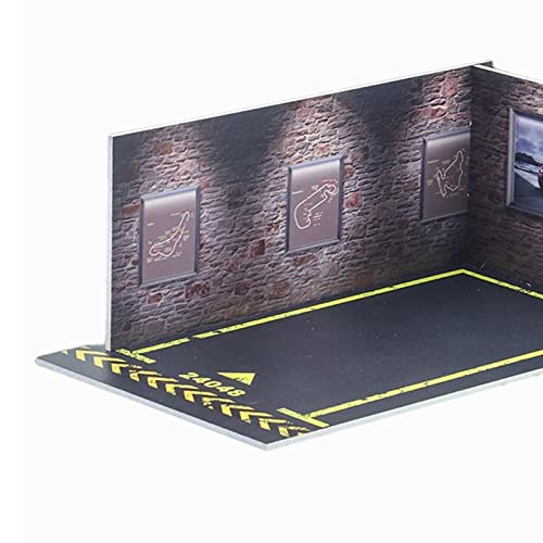 2X Área para exhibir autos escala 1:24 con diorama miniatura 4
