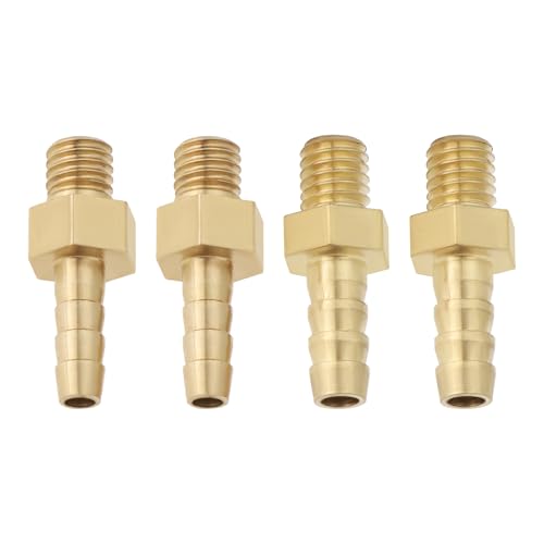 LT Easiyl 4 Pezzi In Ottone Con Attacco Per Tubo Flessibile Metrico M5x0,8-3 Mm E M5x0,8-4 Mm Per Adattatori Per Tubi Flessibili Per Laghetti E Piscine Attacco Per Tubo Flessibile Con Attacco