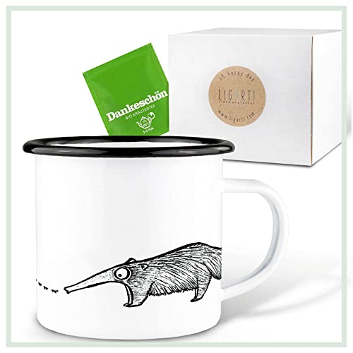 Ligarti Emaille Tasse (leicht & robust) | Camping Becher handveredelt in Deutschland | Trinkbecher für Kinder, Kaffeetasse, Emaillebecher… – Ansicht 3