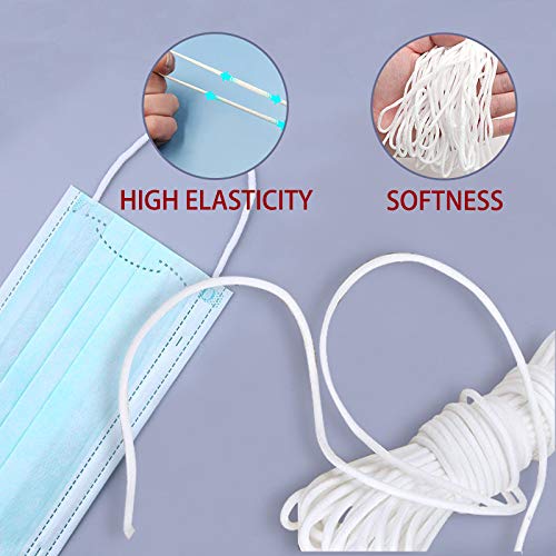 image for Yoophane 22 Yards Braided Elastic Bands for Sewing, 1/8 Inch White Ela