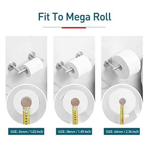 Pokim Toilet Paper Holder Brushed Nickel Metal Bathroom Flexible Pivoting Large Tissue Roll Handle On Wall Mounted, Sus 304 Stainless Steel Adjustable Toilet Tp Mega Roll Holder Modern #TOP2