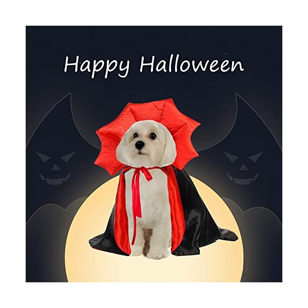 Adoggygo halloween dog costume dog vampire devil costume dog halloween cloak cape red black halloween costumes for small medium large dogs - image 3