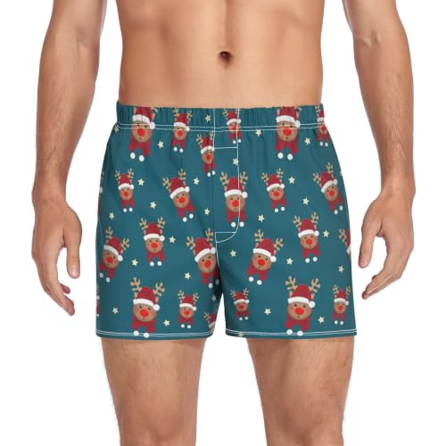 Image of Men's Boxer Shorts Cotton Loose Underwear with Button Fly