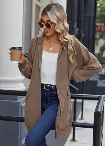 Zeagoo Women's Zip Up Hoodies Long Sleeve Long Tunic Sweatshirts - Image 3