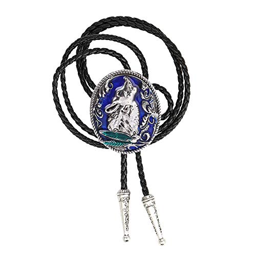Image of HUABOLA CALYN Native American Bolo tie Rodeo Cowboy Leather Necktie Western Bolo ties for Men Women Necktie for Concert Fans