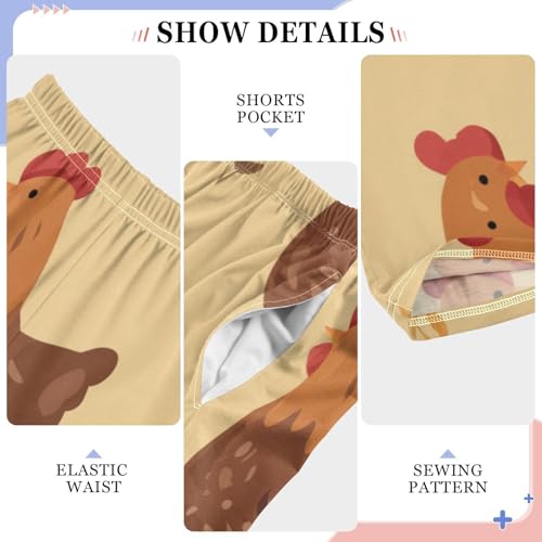 ZZXXB Chicken Egg Boys Long Pants Soft Trousers Elastic Waist Kids Lounge Bottoms with Pockets S-XL4