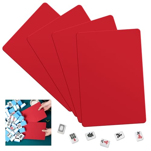 Seenelling 4 Pcs Valentine Mahjong Lovers Gifts Red Mahjong Tile Mixer Mahjong Shuffler for Mixing and Shuffling Tiles Plastic Mahjong Accessories Gifts for Mahjong Lovers Playing Mahjong Game