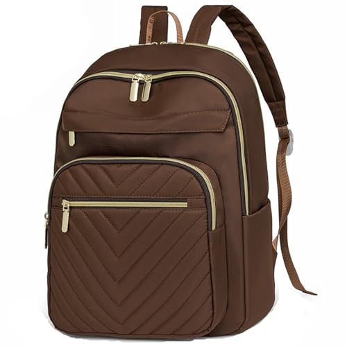 O-TBOST Women Fashion Backpack Purse Waterproof Travel Work College Casual Daypack 15.6 inch (Brown)
