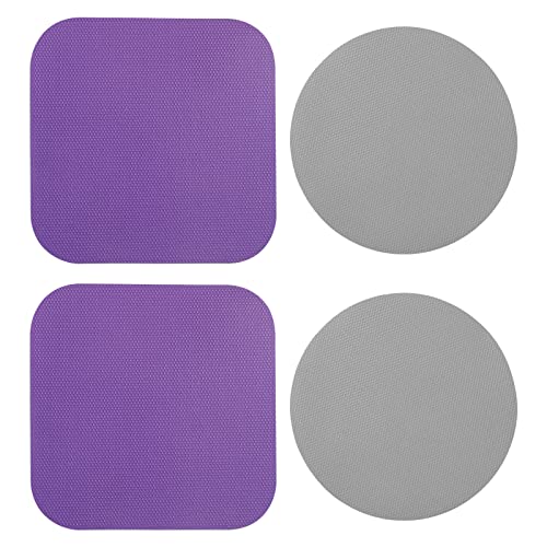 4pcs Jar Opener Gripper Pads, Rubber Jar Grippers Multi-function Jar Opener for Seniors with Weak Hands Kitchen Coasters (Grey, Purple)