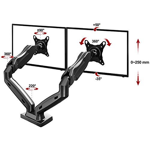NB F160 - Supporto da scrivania con doppio braccio, braccio per due monitor 2x 43cm-69 cm / 17