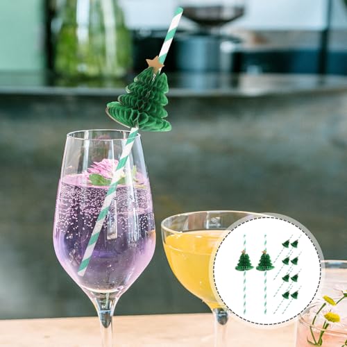10 pitillos de papel decorativos navideños miniatura 5