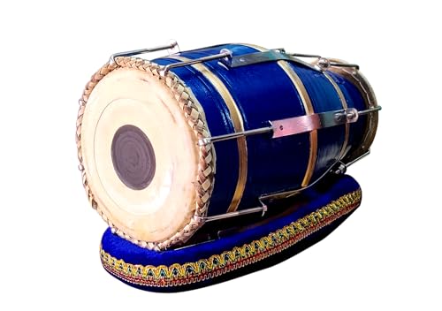 Maanvish Professional Musical Instrument Dholak Drum Bolt-tuned and Padded with cushion.