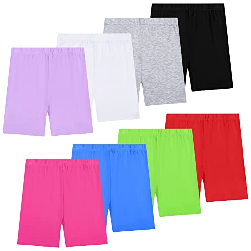 KEREDA Kurze Hose Mädchen Radlerhose Kurze Leggings Shorts Kinder Boxershorts Sport 2-10 Jahre 8 Paar, A 4-5 Jahre