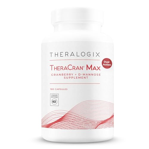 Theralogix TheraCran Max - Cranberry + D-Mannose Supplement for Men & Women - Urinary Tract Health Support - 90-Day Supply - NSF Certified - 180 Capsules