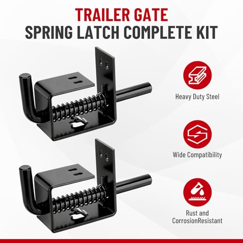 Trailer Gate Spring Latch Kit, 4-Pack Replacement for Carry-On Trailer Gate Latch, Heavy Duty Spring Latch Assembly for Cargo, Utility, Dump & Landscape Trailers