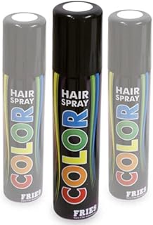 3 botes de spray para el cabello de 100 ml, color blanco, paquete de tres para carnaval, Halloween y fiestas