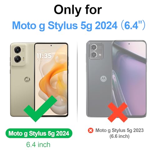 Antsturdy for Motorola Moto G Stylus 5G 2024 Wallet case with Card Holder,for Women Men,Moto G Stylus 5G 2024 Phone case PU Leather Flip Cover Strap Zipper Credit Card Slots RFID Blocking,Wine Red