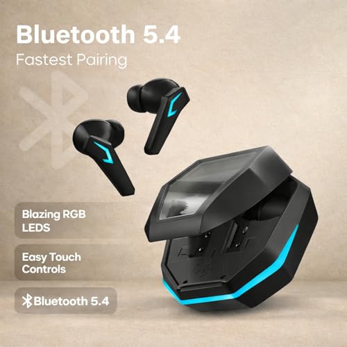 Image of iFAST GM05 True Wireless Stereo Gaming Earbuds, Quad Mic ENC for Clear Calls, Bluetooth 6.0, Low Latency Gaming, RGB LED, Type-C Fast Charge, 5H /40H Playtime, IPX5 | Black